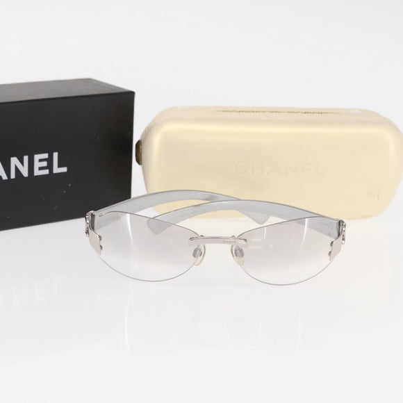 CHANEL Sunglasses metal Silver CC Auth yk20137