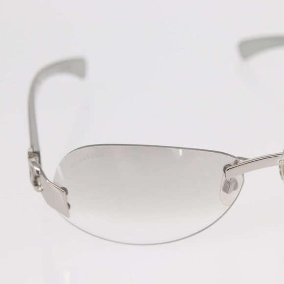 CHANEL Sunglasses metal Silver CC Auth yk20137