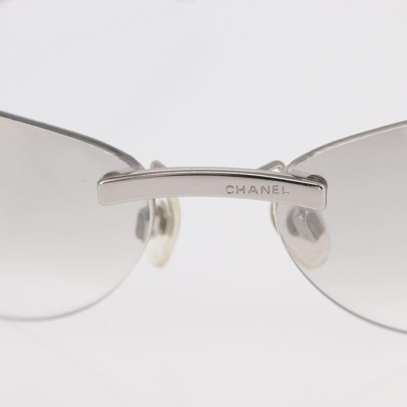 CHANEL Sunglasses metal Silver CC Auth yk20137