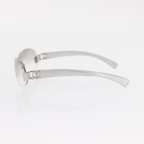 CHANEL Sunglasses metal Silver CC Auth yk20137