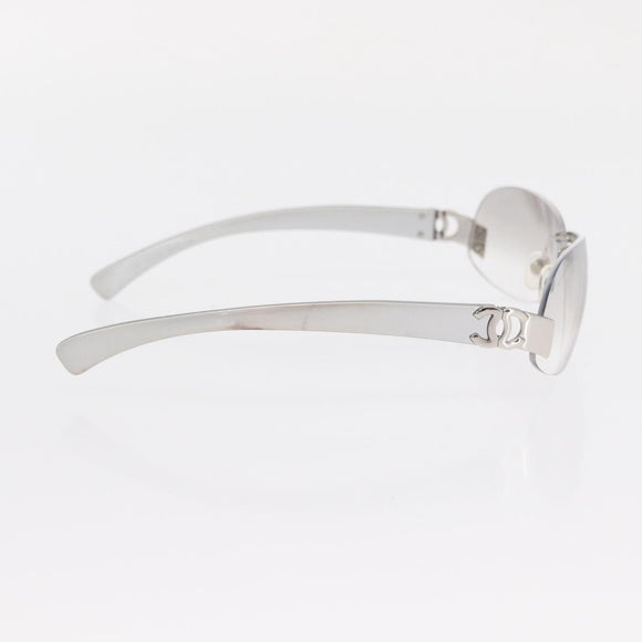 CHANEL Sunglasses metal Silver CC Auth yk20137