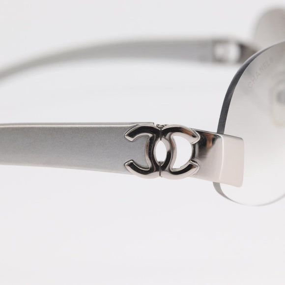 CHANEL Sunglasses metal Silver CC Auth yk20137