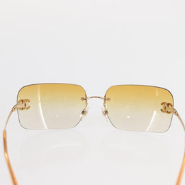 CHANEL Sunglasses metal Orange CC Auth yk20139A - 0