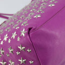 Jimmy Choo Studs Tote Bag Leather Purple Silver Auth yk20140-13