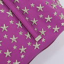 Jimmy Choo Studs Tote Bag Leather Purple Silver Auth yk20140-14
