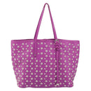 Jimmy Choo Studs Tote Bag Leather Purple Silver Auth yk20140-2