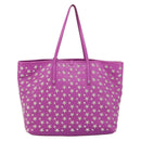 Jimmy Choo Studs Tote Bag Leather Purple Silver Auth yk20140-3