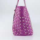 Jimmy Choo Studs Tote Bag Leather Purple Silver Auth yk20140-4