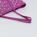 Jimmy Choo Studs Tote Bag Leather Purple Silver Auth yk20140-7