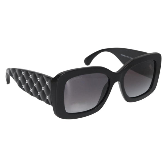 CHANEL Sunglasses plastic Black CC Auth yk20142V