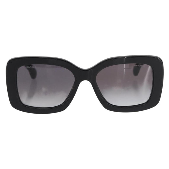 CHANEL Sunglasses plastic Black CC Auth yk20142V