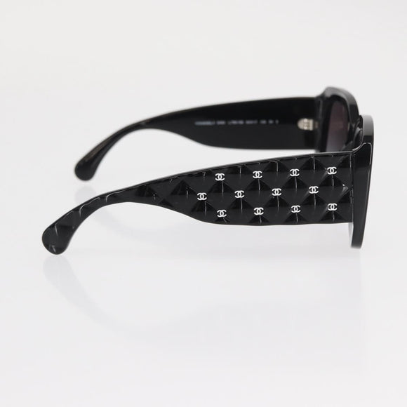 CHANEL Sunglasses plastic Black CC Auth yk20142V