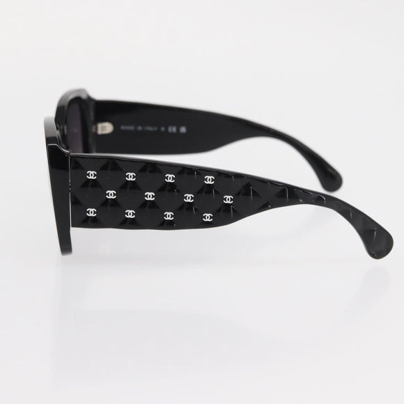 CHANEL Sunglasses plastic Black CC Auth yk20142V