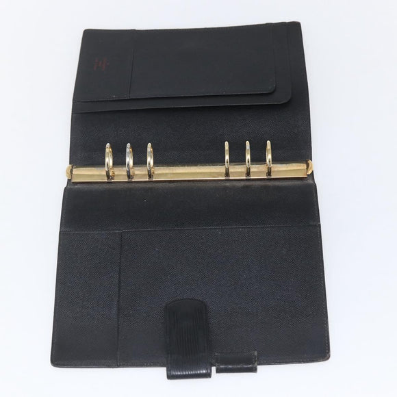 LOUIS VUITTON Epi Agenda GM Day Planner Cover Black Gold R20212 LV Auth yk20152