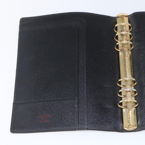 LOUIS VUITTON Epi Agenda GM Day Planner Cover Black Gold R20212 LV Auth yk20152