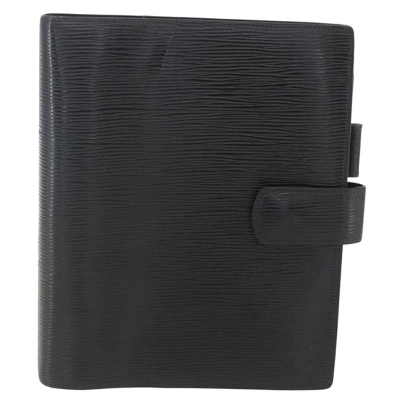 LOUIS VUITTON Epi Agenda GM Day Planner Cover Black Gold R20212 LV Auth yk20152