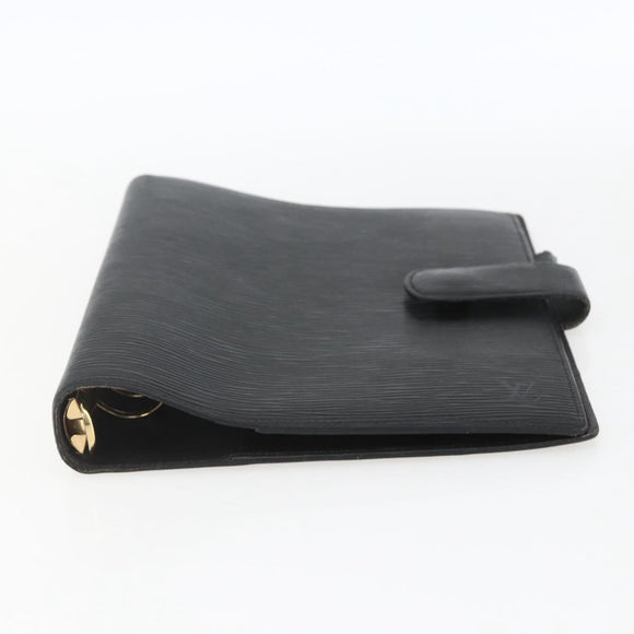 LOUIS VUITTON Epi Agenda GM Day Planner Cover Black Gold R20212 LV Auth yk20152