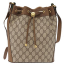 GUCCI GG Supreme Web Sherry Line Bag PVC Beige Gold 41 02 034 Auth yk20162-13