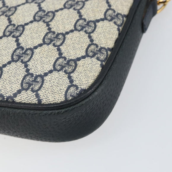 GUCCI GG Supreme Shoulder Bag PVC Navy Gold 004 89 0262 Auth yk20163