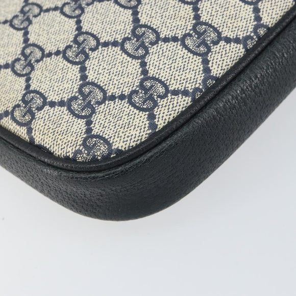 GUCCI GG Supreme Shoulder Bag PVC Navy Gold 004 89 0262 Auth yk20163