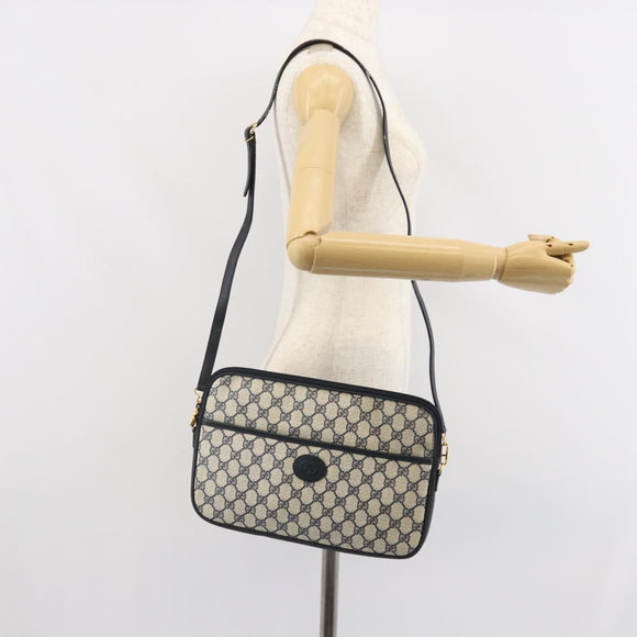 GUCCI GG Supreme Shoulder Bag PVC Navy Gold 004 89 0262 Auth yk20163
