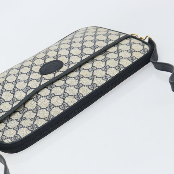 GUCCI GG Supreme Shoulder Bag PVC Navy Gold 004 89 0262 Auth yk20163