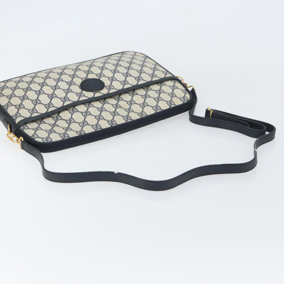 GUCCI GG Supreme Shoulder Bag PVC Navy Gold 004 89 0262 Auth yk20163
