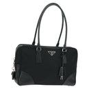 PRADA Shoulder Bag Nylon Leather Black Silver Auth yk20181V-1