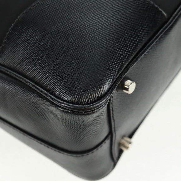 PRADA Shoulder Bag Nylon Leather Black Silver Auth yk20181V