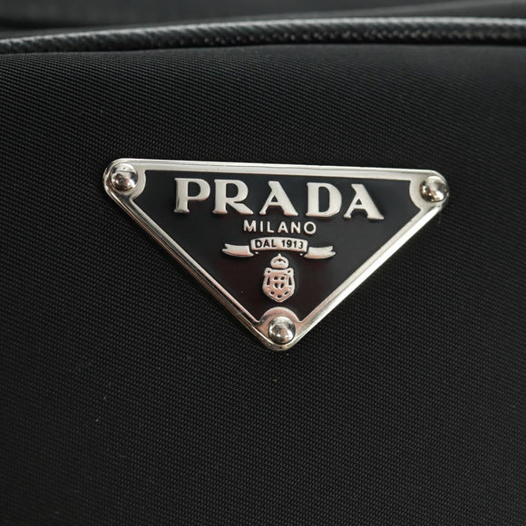 PRADA Shoulder Bag Nylon Leather Black Silver Auth yk20181V