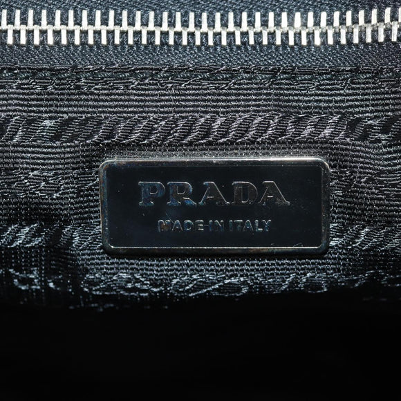 PRADA Shoulder Bag Nylon Leather Black Silver Auth yk20181V