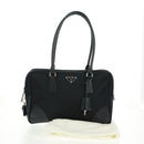 PRADA Shoulder Bag Nylon Leather Black Silver Auth yk20181V-12