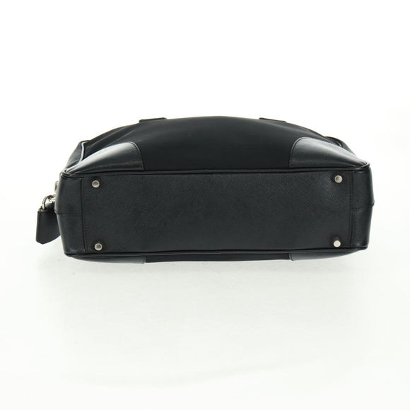 PRADA Shoulder Bag Nylon Leather Black Silver Auth yk20181V