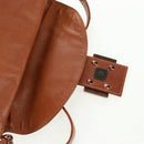 FENDI Mamma Baguette Shoulder Bag Leather Brown Auth yk20189SAV-21