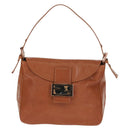 FENDI Mamma Baguette Shoulder Bag Leather Brown Auth yk20189SAV-13