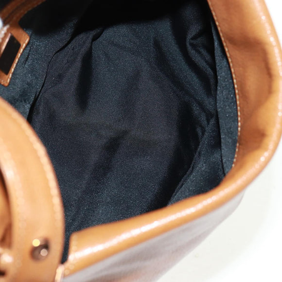 FENDI Mamma Baguette Shoulder Bag Leather Brown Auth yk20189SAV