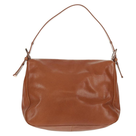 FENDI Mamma Baguette Shoulder Bag Leather Brown Auth yk20189SAV