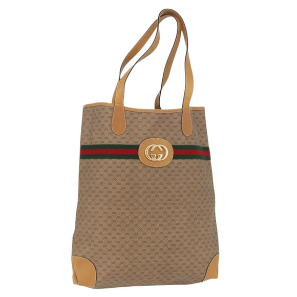GUCCI Micro GG Supreme Web Sherry Line Bag PVC Beige 002 904 0131 Auth yk20192A