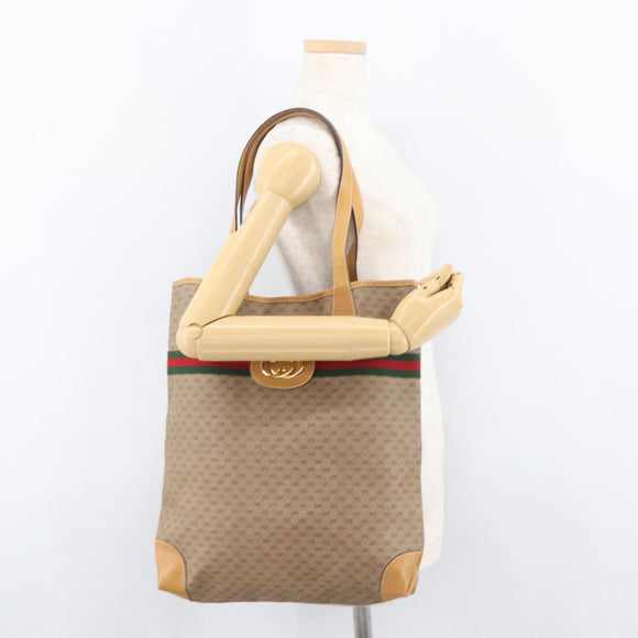 GUCCI Micro GG Supreme Web Sherry Line Bag PVC Beige 002 904 0131 Auth yk20192A