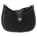GUCCI GG Canvas Web Sherry Line Shoulder Bag Black Gold 10 02 056 Auth yk20193A-13