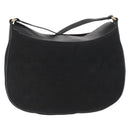 GUCCI GG Canvas Web Sherry Line Shoulder Bag Black Gold 10 02 056 Auth yk20193A-2