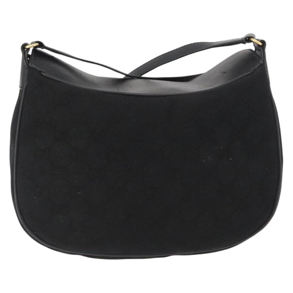 GUCCI GG Canvas Web Sherry Line Shoulder Bag Black Gold 10 02 056 Auth yk20193A