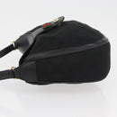 GUCCI GG Canvas Web Sherry Line Shoulder Bag Black Gold 10 02 056 Auth yk20193A-4