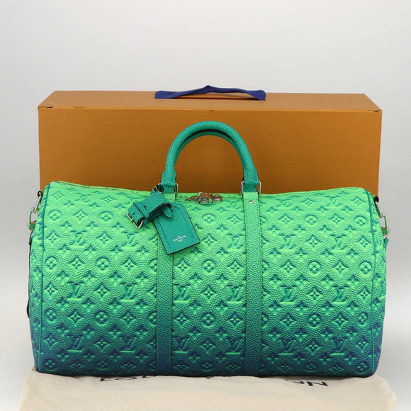 LOUIS VUITTON Illusion Keepall Bandouliere 50 Bag Green M59712 LV Auth yk20200SM