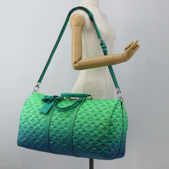 LOUIS VUITTON Illusion Keepall Bandouliere 50 Bag Green M59712 LV Auth yk20200SM