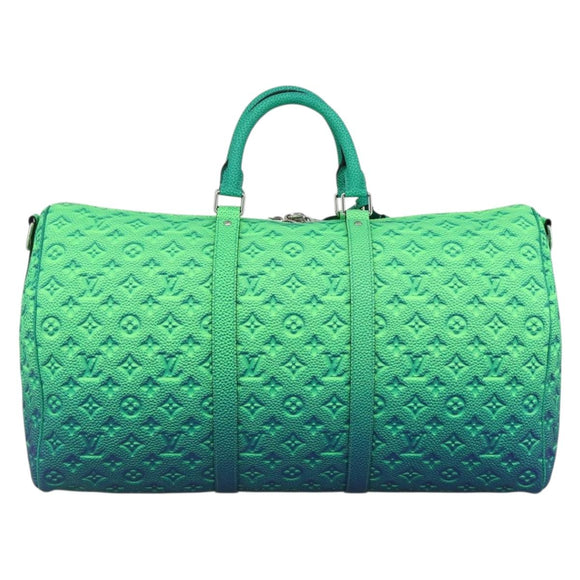 LOUIS VUITTON Illusion Keepall Bandouliere 50 Bag Green M59712 LV Auth yk20200SM