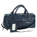 BALENCIAGA The Twiggy Hand Bag Leather 2way Navy 128523 Auth yk20202SAM-1