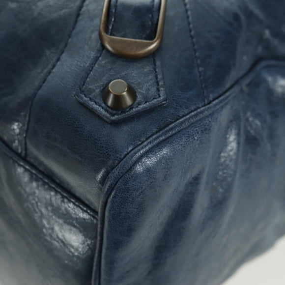 BALENCIAGA The Twiggy Hand Bag Leather 2way Navy 128523 Auth yk20202SAM
