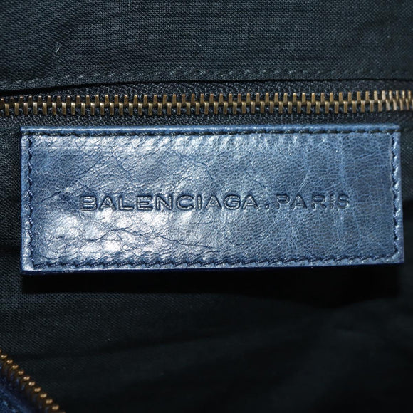 BALENCIAGA The Twiggy Hand Bag Leather 2way Navy 128523 Auth yk20202SAM