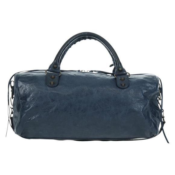 BALENCIAGA The Twiggy Hand Bag Leather 2way Navy 128523 Auth yk20202SAM